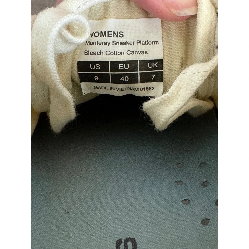 SeaVees Monterey Sneaker Platform Bleach‎ White Canvas Womens 9 California